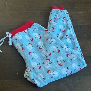 Pillow Talk Womens Pajama Pants Christmas Jogger Style Snowman New